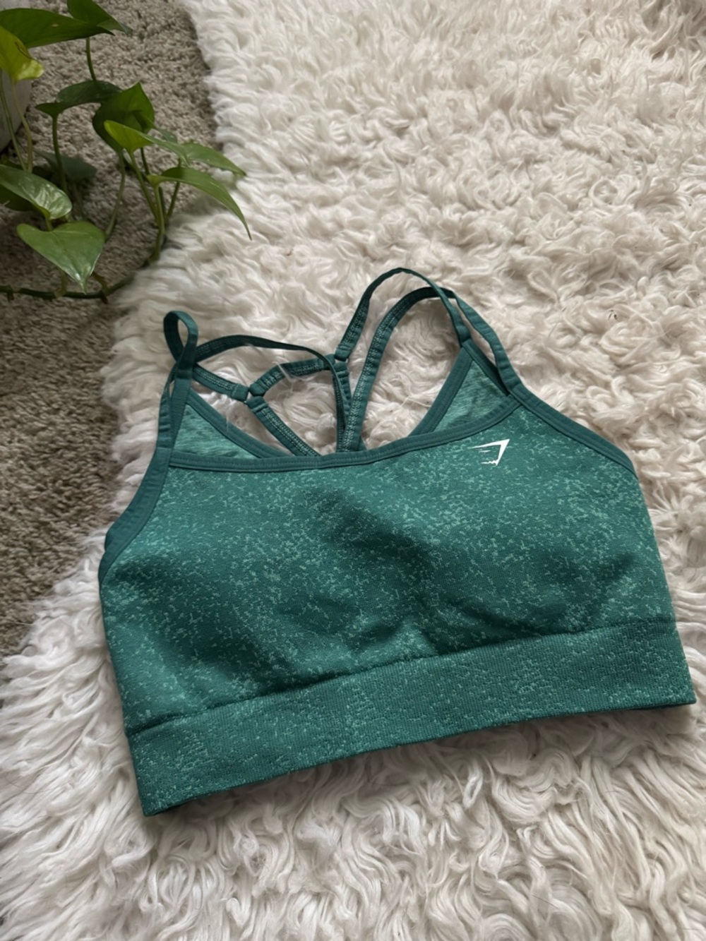 GYMSHARK adapt fleck green sports bra size small